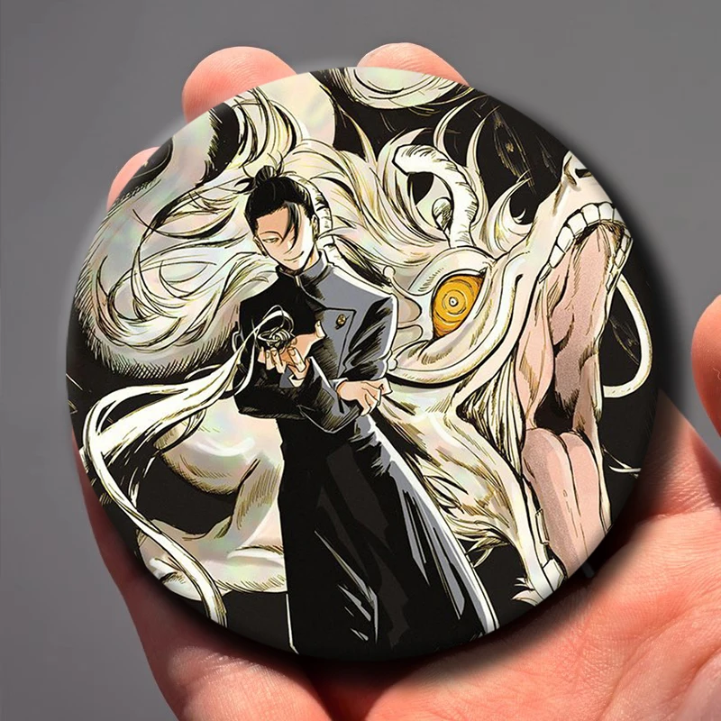 58mm 1PC Funny Anime Characters Geto Suguru Tinplate Brooch Figure Icon Badge Handmade Brooches for Backpack Clothes Decoration
