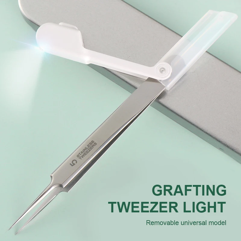 New Grafting Tweezer Lights Illuminated PVC Tweezer Protective Case LED Tweezer Lights