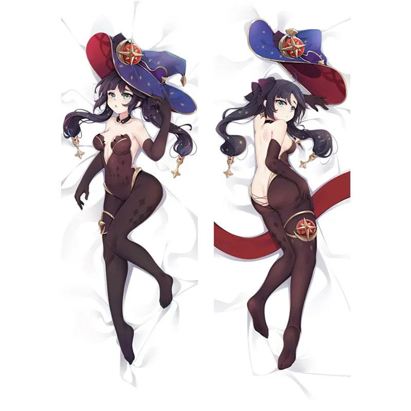 أنيمي Genshin تأثير مونا روزاريا على الوجهين طباعة الفراش 3D ، Dakimakura القضية ، تعانق الجسم ، غطاء هدية ، 2WAY ، تريكو ، 60x180cm