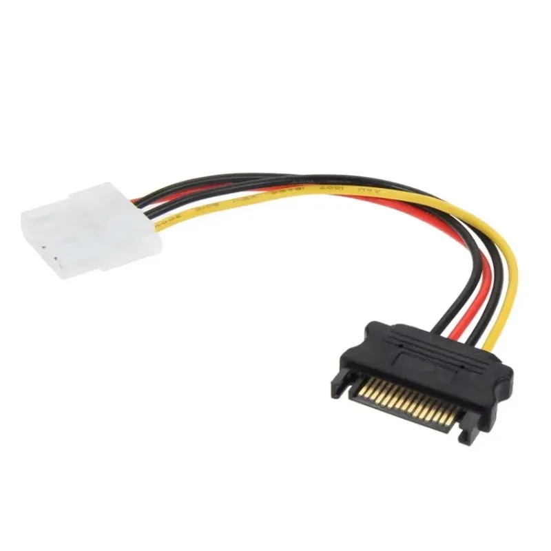 15 دبوس SATA ذكر إلى موليكس IDE 4 دبوس شاحن أنثي تمديد كابل الطاقة IDE إلى اللوحة الأم التسلسلية ATA الكمبيوتر HDD القرص الصلب