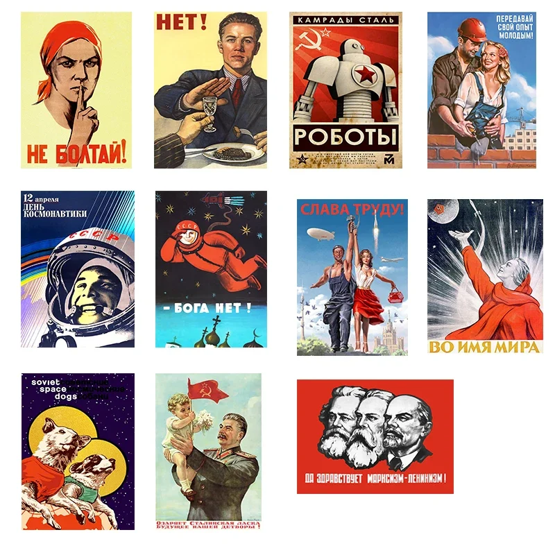 Soviet Stalin USSR CCCP Canvas Posters Retro, Art Decoration Room Bar Wall Alternative History Propaganda Pin-Up Custom