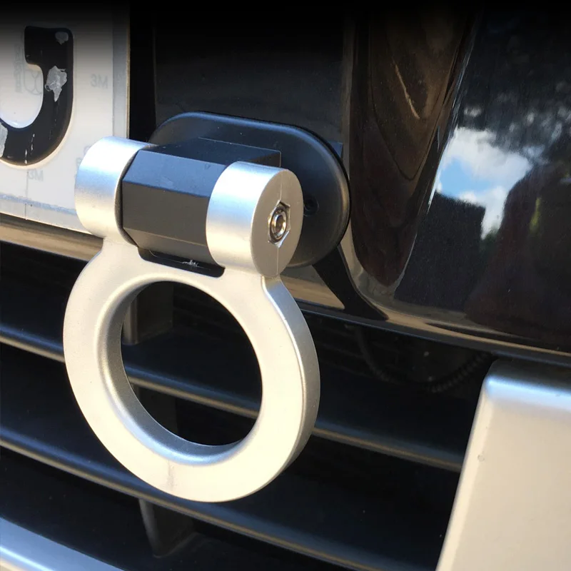 ABS Simulated Racing Towing Hook Decor Sticker, Car Truck Front & Rear Bumper Trailer Ring Styling Accessories 1PCS