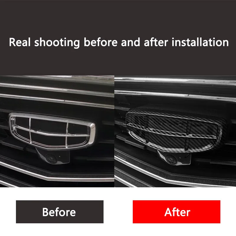 For Geely Coolray 2018-2021 BinYue ABS Logo Sticker Black Badge Emblem  Grill Hood Styling Decorative Sticker Car Interior