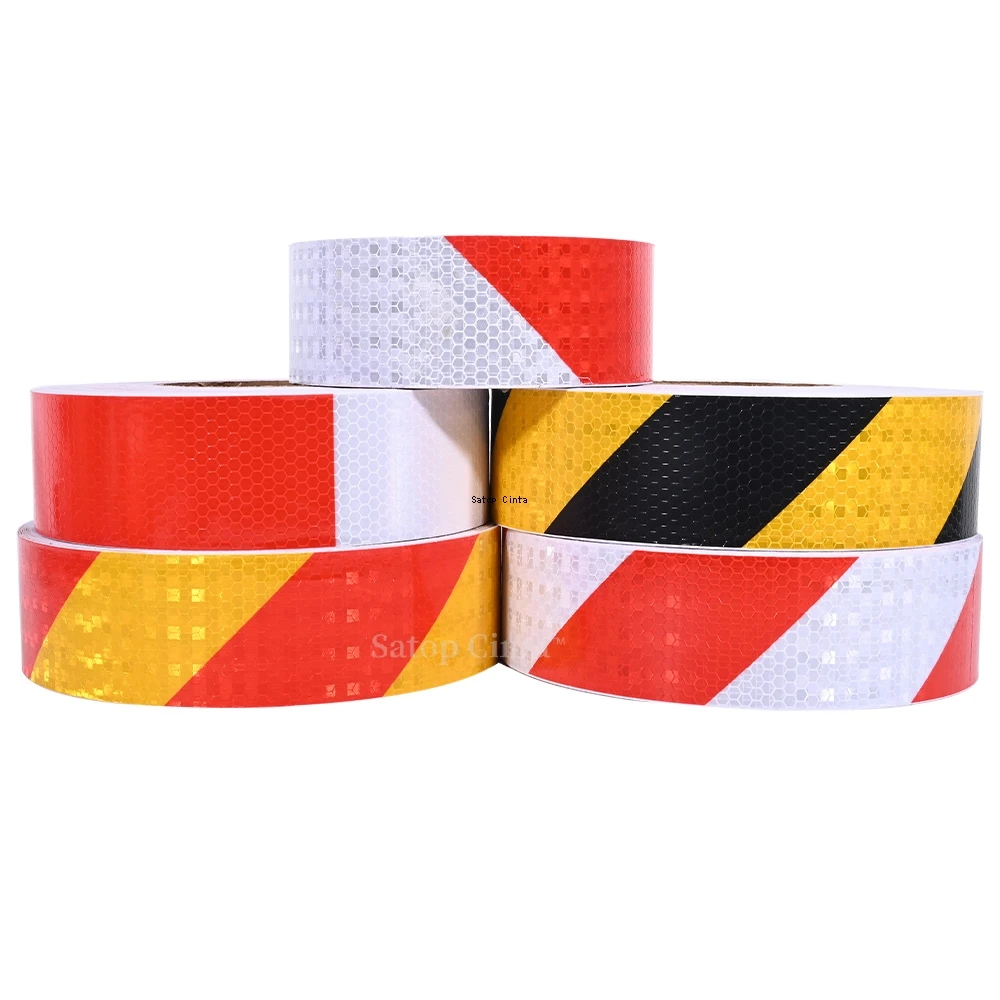 5cm*10m Twill Reflective Car Sticker 7Color Waterproof Warning Safety Adhesive Tape Reflectors Conspicuity Vinyl For Truck Trail