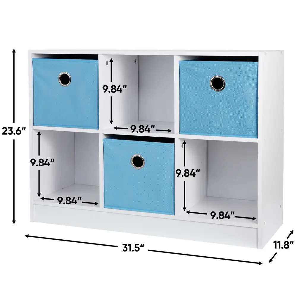 6 Cube Basic Bookcase Storage Shelves Boxes Bookshelf for Office Home Indoor