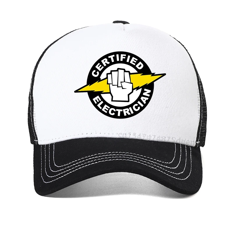 Certified Electrician printing Dad hat summer Mesh Breathable Baseball Cap men outdoors work caps Adjustable Snapback hats