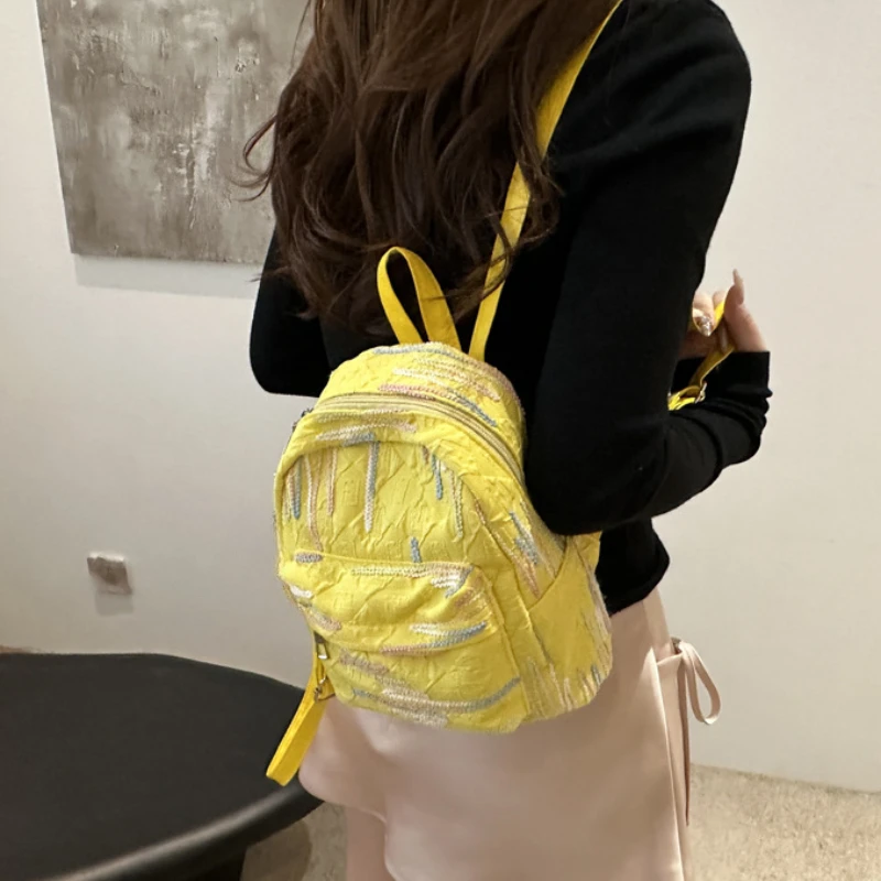 Pretty and Fashionable Girl Backpack Cute Little Backpack Large Capacity Mini Student Spring Outing Backpack