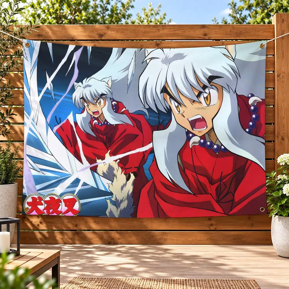 Anime I-Inuyasha Flags  For Garden Party Living Room Home Wall Decor Banner Bedroom Outdoor Tapestry
