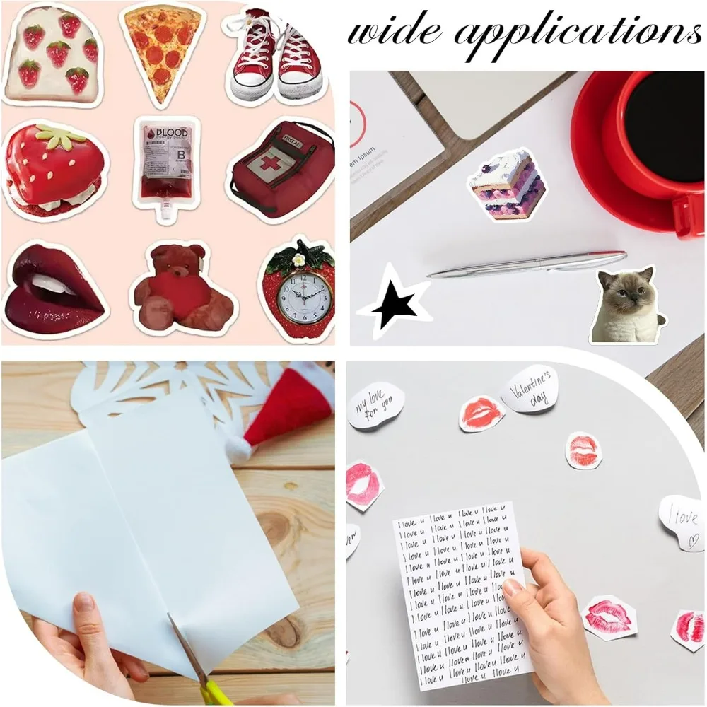 20PCS A4 Printable Vellum Paper Adhesive Acetate Paper Translucent Self-Adhesive Paper Handbook Stickers for Laser Printer Diary view 6