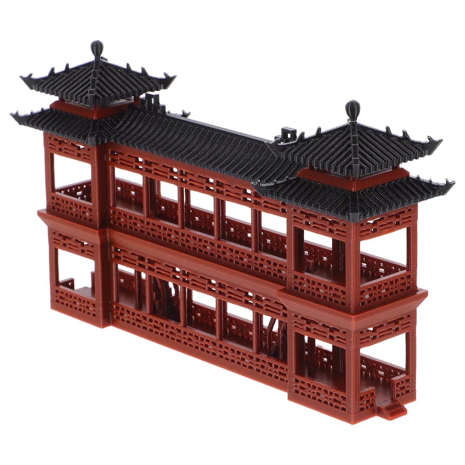

Micro Pavilion Miniature Garden Plastic Ancient Building Chinese Style Pavilion Decor for Aquarium Home Desk Display