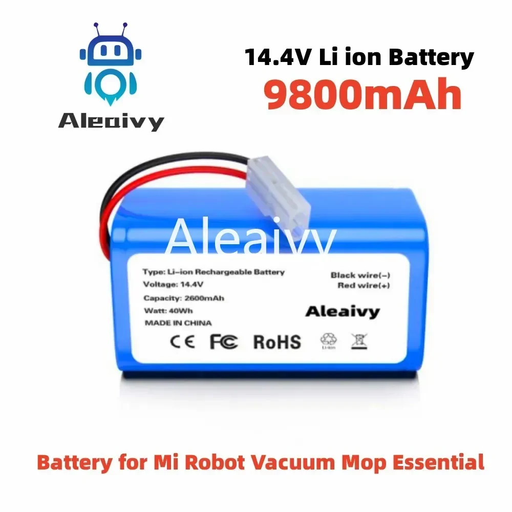 

Battery H18650CH-4S1P for Robot Vacuum Cleaner Xiaomi Mi Robot Vacuum Mop Essential MJSTG1, Mijia G1, (9800mAh)14.4V/14.8V