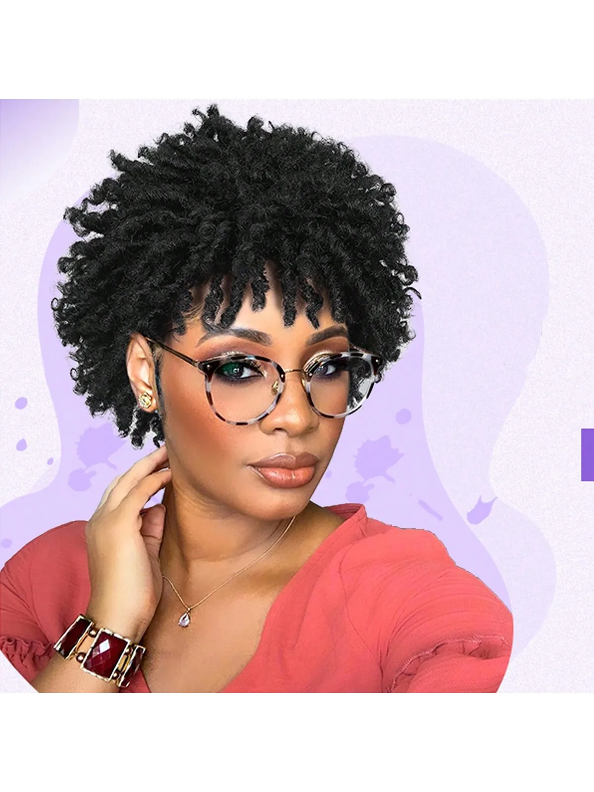 Short synthetic Wig for Black Women and Men Afro Faux Dreads Wig Heat Resistant… - Image 5