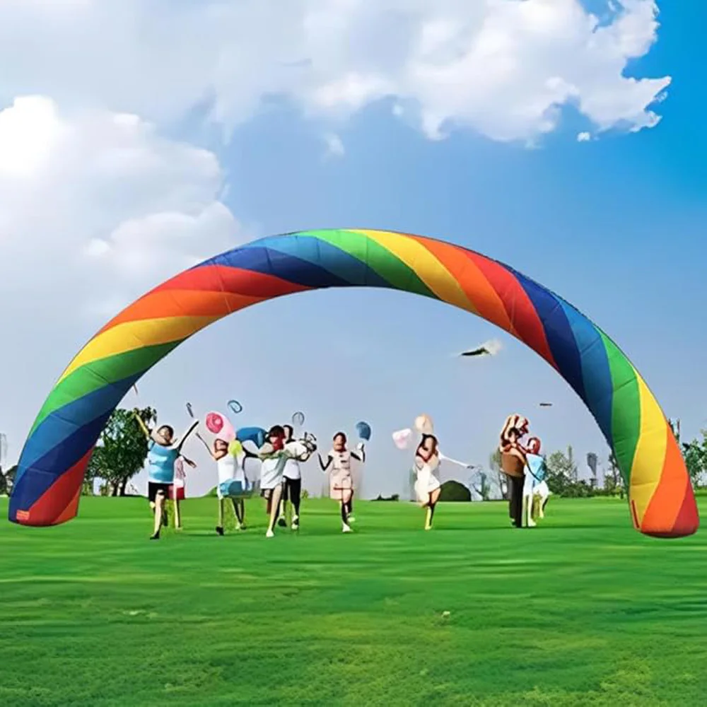 

Colorful Inflatable Rainbow Arch 26ftx10ft with Blower Rainbow Arch Balloon for Outdoor Advertising Party Decoration