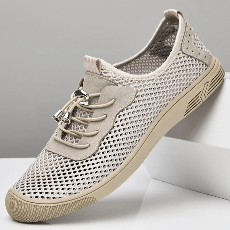 Breathable Men Sneakers New Summer Trainers Lightweight Mesh Flats Soft Comfort Man Sandals Non-slip Outdoor Casual Sports Shoes