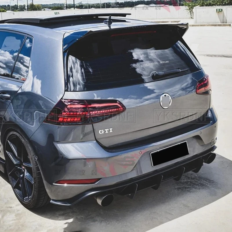 Car Styling for Volkswagen VW Golf 7 MK7 7.5 GTI GTD GTE Spoiler 2014-2019 ABS Plastic rear roof Trunk spoiler Wing