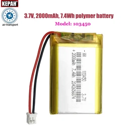 NEW 103450 3.7V 2000mAh Lipo Polymer Lithium Rechargeable Battery for GPS Navigator GPS MP5 Bluetooth Speaker E-Book Camera