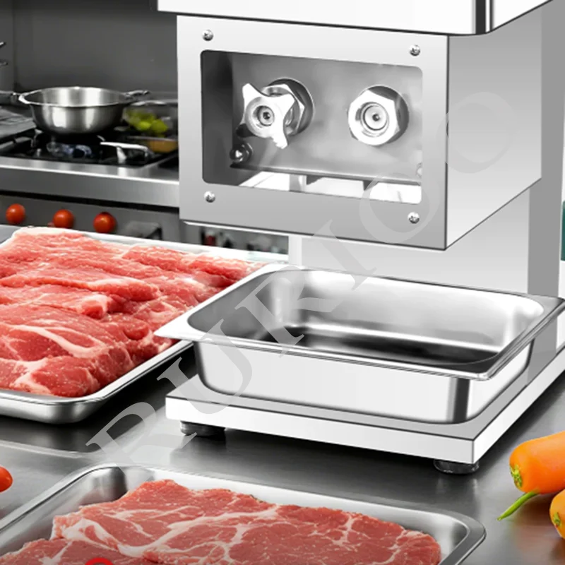 Fully Automatic Industrial Meat Slicing Machine 220V Pork Skin Crackers Beef Slicer