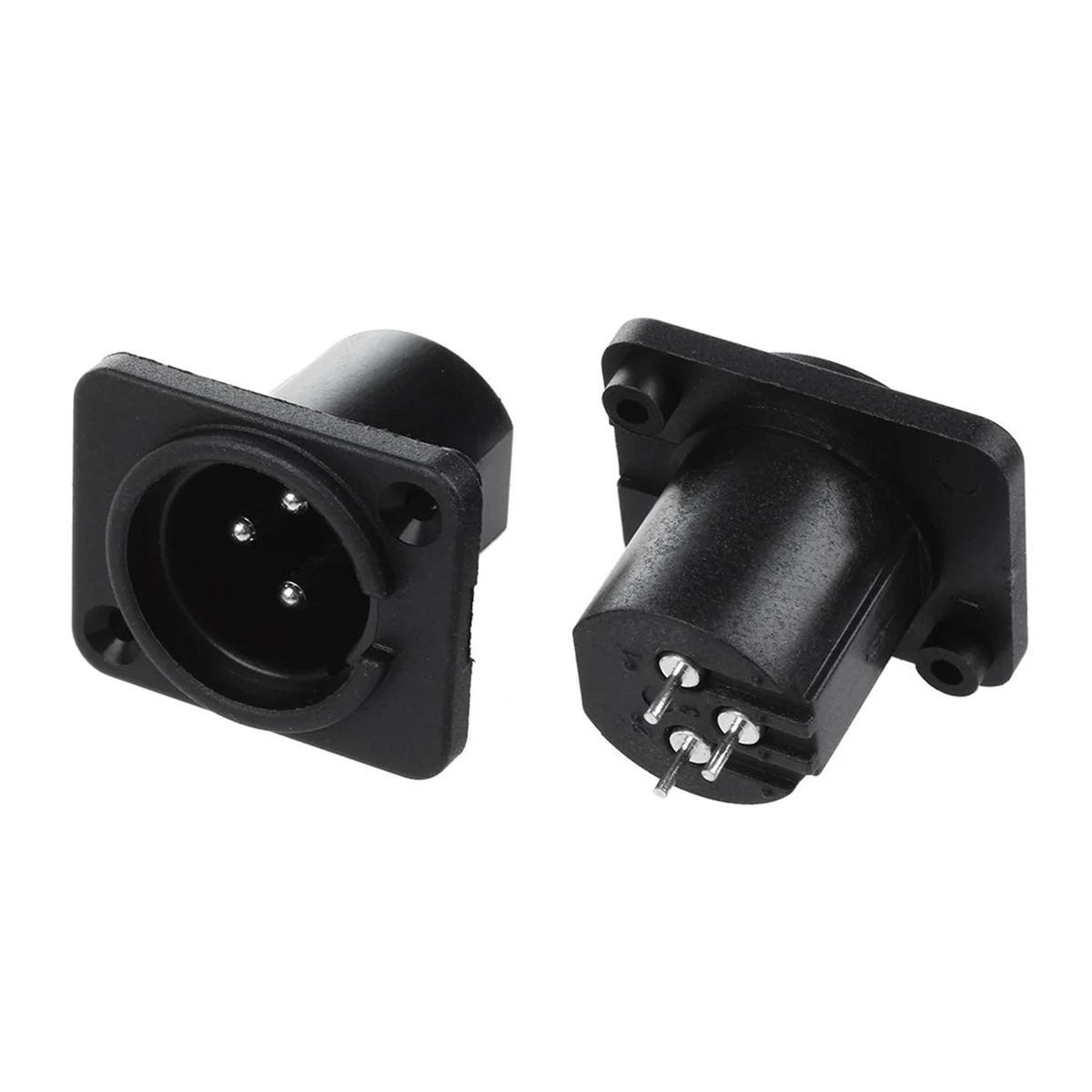 AB46-XLR Male Plug Straight Terminal Panel Mounted Connector 30 Pieces