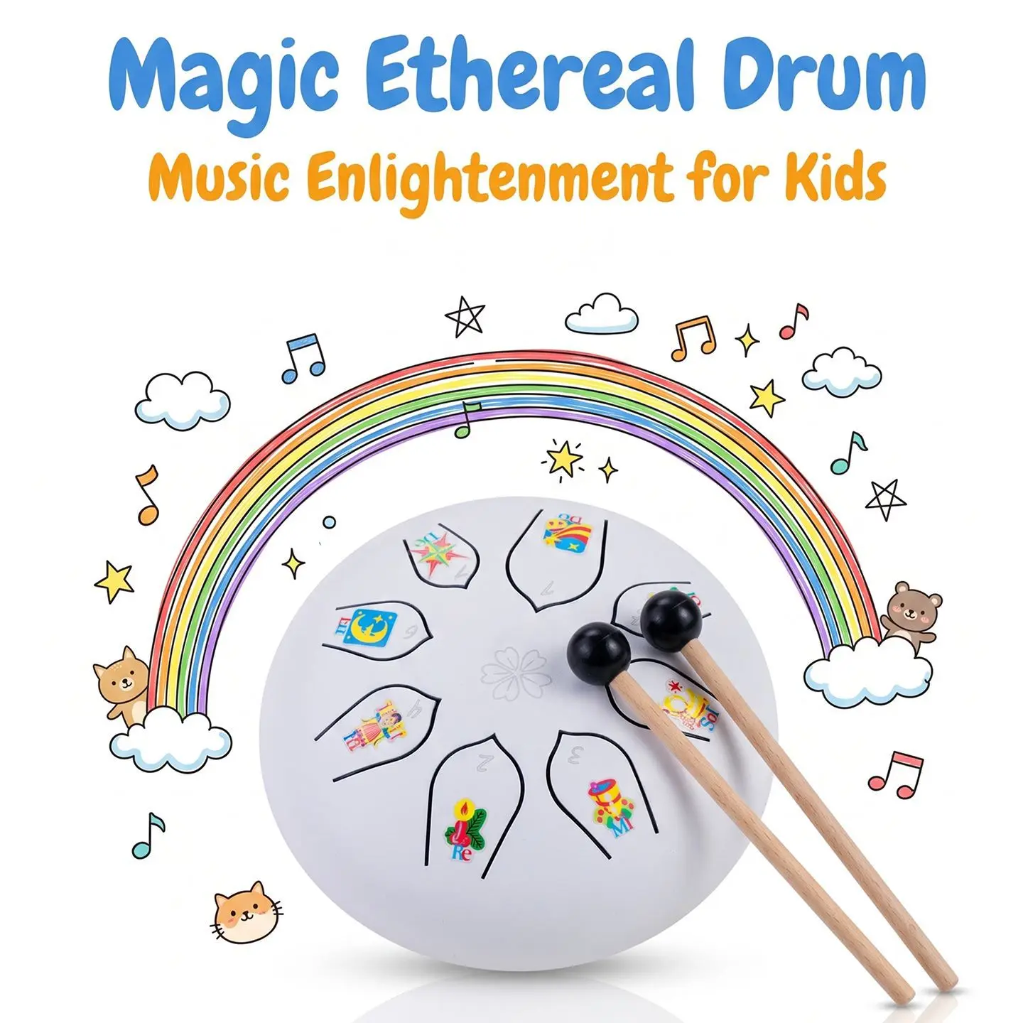 Forget Worry Drum Empty Color Empty Drum Student Instrument 6 Inch 8 Tone C Key
