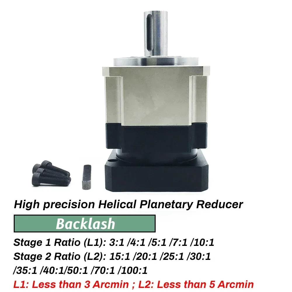 Imagem -02 - Stepper Motor Helicoidal Planetary Reducer Redutor da Caixa de Engrenagens 12.7 mm 14 mm 16 mm 19 mm Entrada para 80 mm 90 mm 750w 1kw Servo 86 mm Nema34