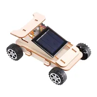 DIY Wooden Solar Car Science Experiment Building Projects Kit Moveable Solar Power RC Car Learning Toy for Children