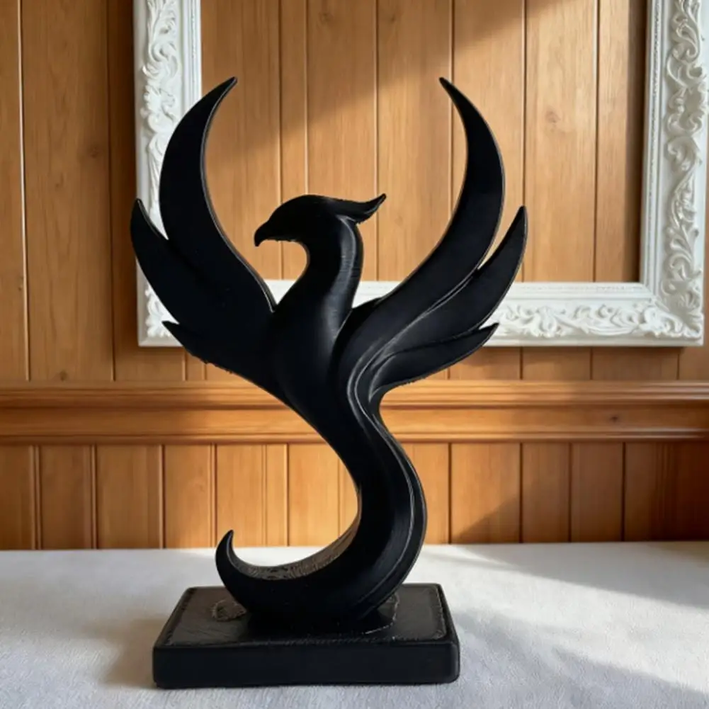 3D Printed Phoenix Figurine Modern Minimalist Abstract Phoenix Statue Sculpture Desktop Decoration for Home Office Living Room