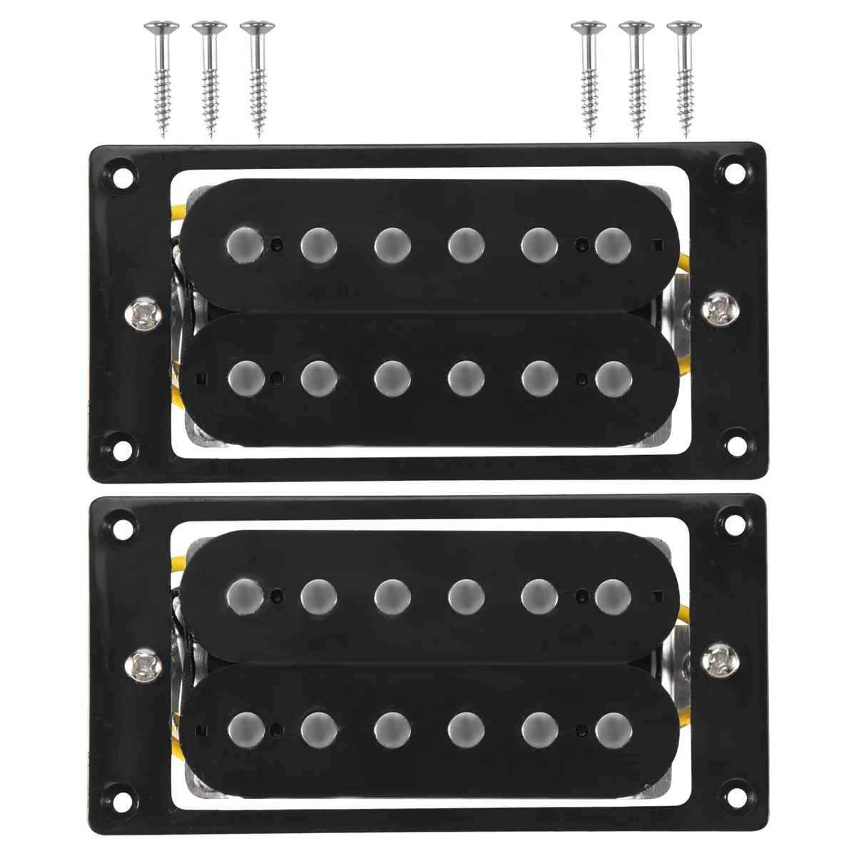 2 pezzi (1 set) Pickup per chitarra elettrica Humbucker a doppia bobina neri + vite per telaio CALDO