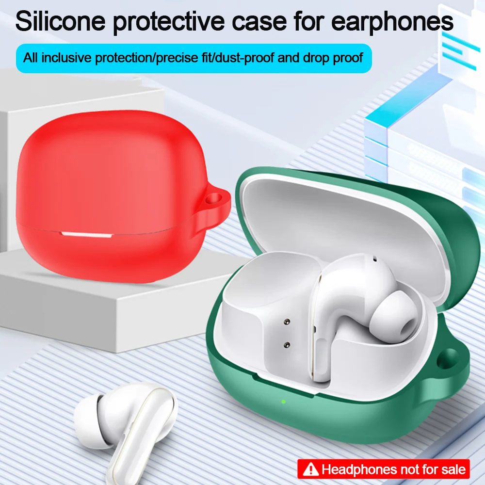 

with Carabiner Earphone Cover Silicone Dust-proof Headphone Protective Case Multi-color Anti-fall Earphone Case for Buds 5 Pro
