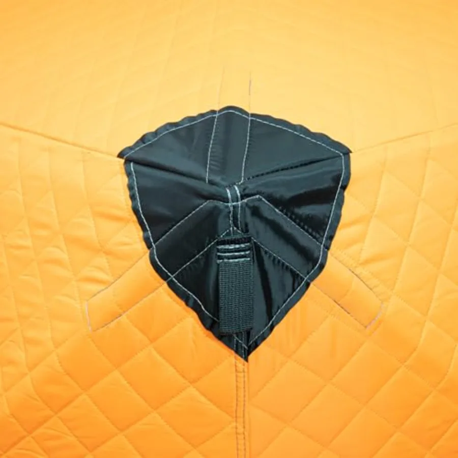 خيمة صيد الجليد المحمولة مأوى 3 أشخاص مع شرائط قماش مقاومة للرياح تحمي من الماء والرياح الباردة 35 قدم مربع عازل #5