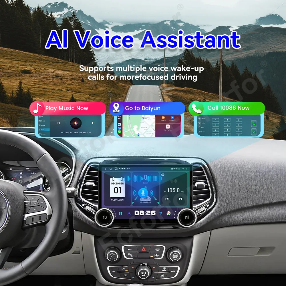 Advanced HD Touch Screen Android 15 11.5 Inch Wireless CarPlay GPS Navigation Stereo Head Unit For Jeep Compass 2017-2021