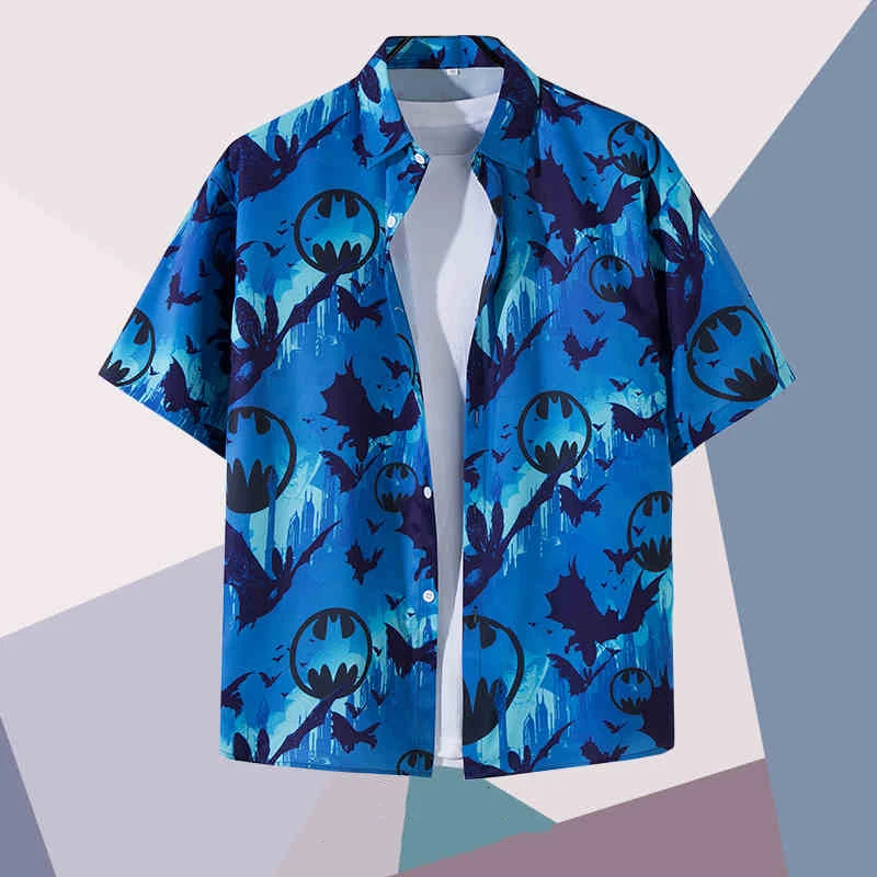 Hawaiian Retro Travel Flower Shirt Men's Short Sleeved Summer Seaside Vacation Loose Casual Trend Vintage Men Tees Style Shirt