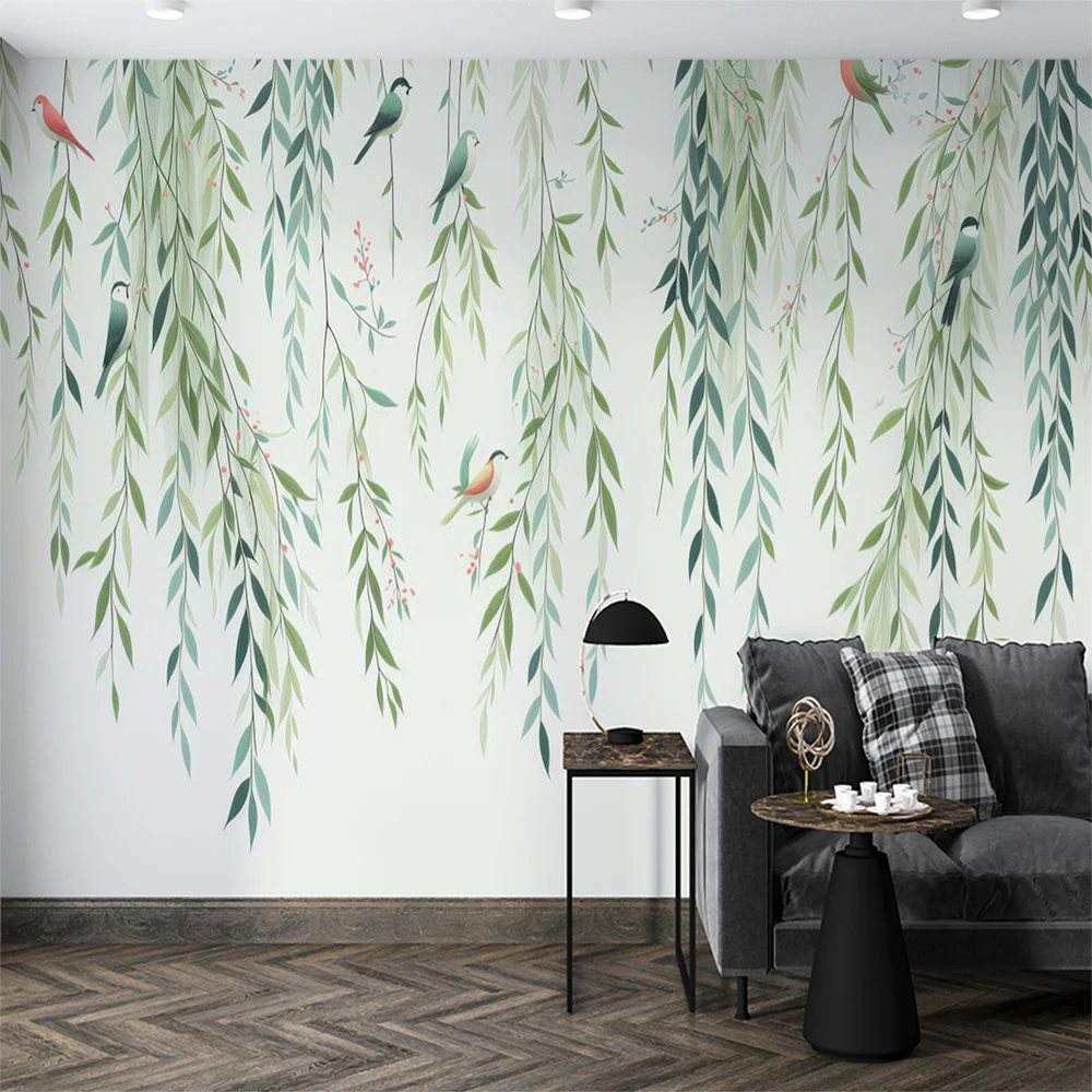 

Milofi custom wallpaper mural, small fresh leaves, rural home decoration