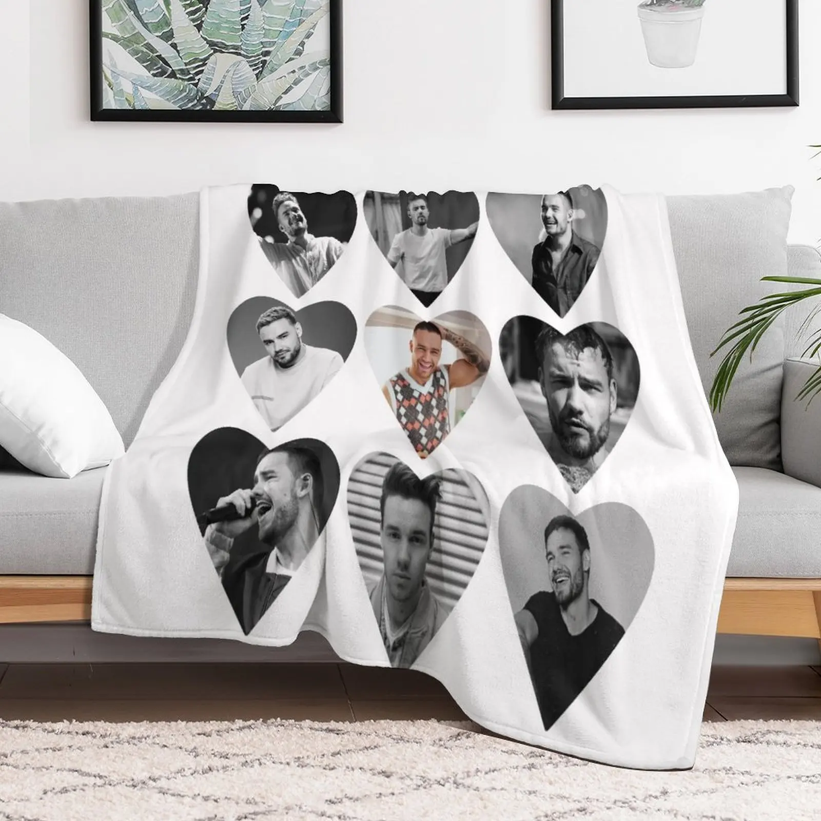 

Liam Payne Rip Hearts Throw Blanket Furry Multi-Purpose wednesday Hairy Blankets