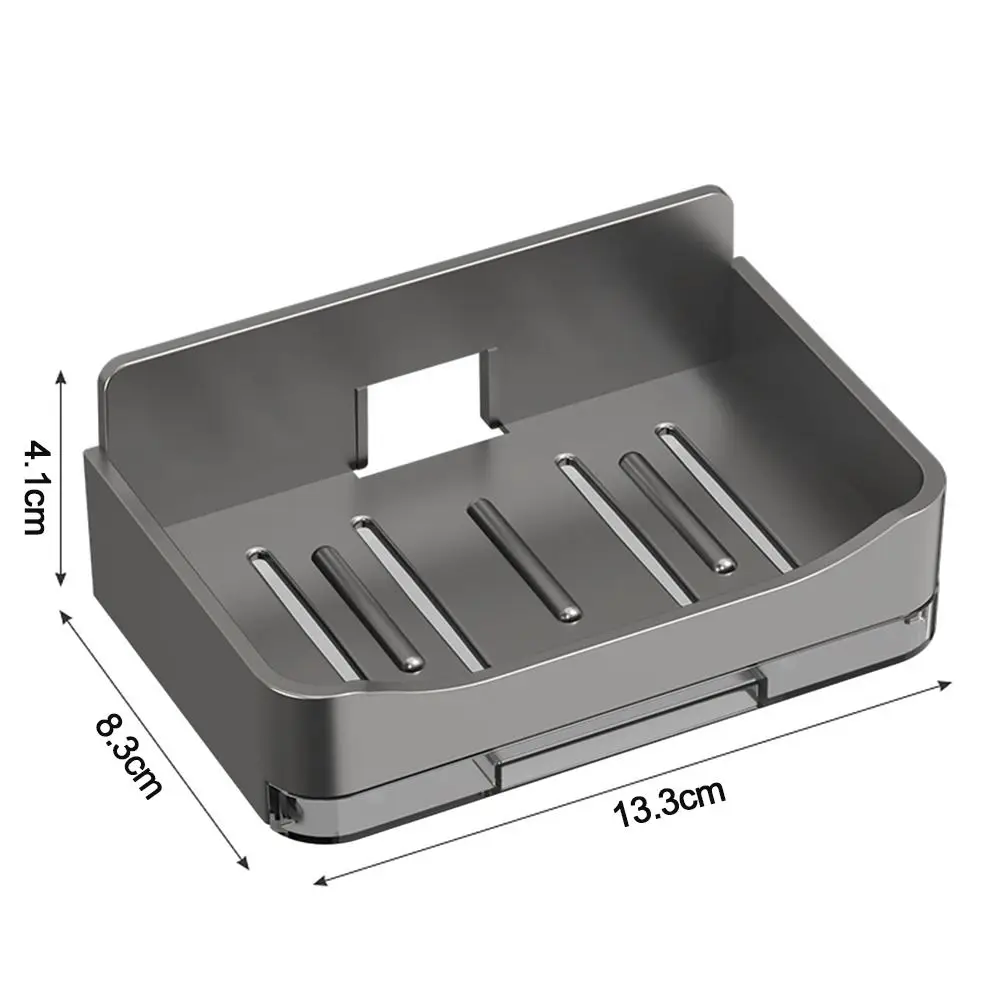 Durable Wall Mounted Soap Dish ABS Drainable Storage Rack Soap Box Bathroom Kitchen Sink Organizer