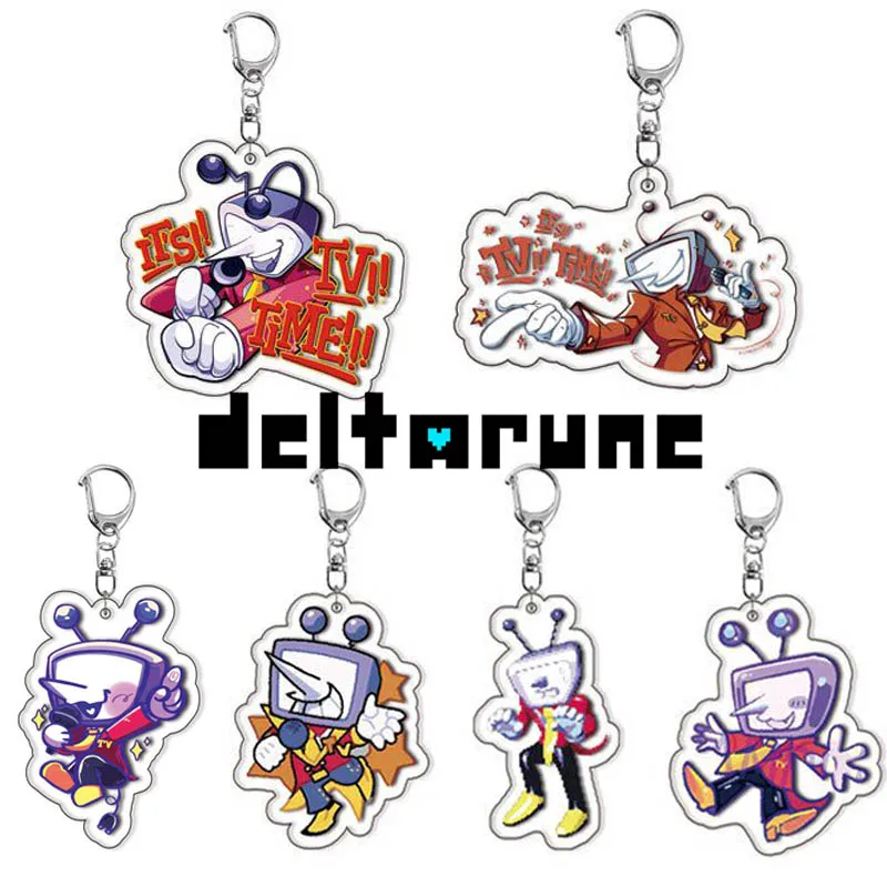 Game Deltarune Tenna Cosplay Keychain Kawaii Acrylic Pendant Keyring Key Chain Bag Accessories Ornament Prop