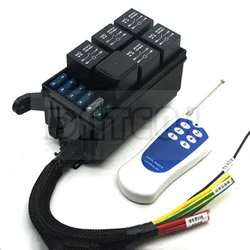 รีเลย์รถ6 Way 40A รีโมทคอนโทรลไร้สายแม่เหล็กไฟฟ้าแม่เหล็กรีเลย์ฟิวส์กล่องลวดความปลอดภัยสำหรับดัดแปลง Vehicles12v24v