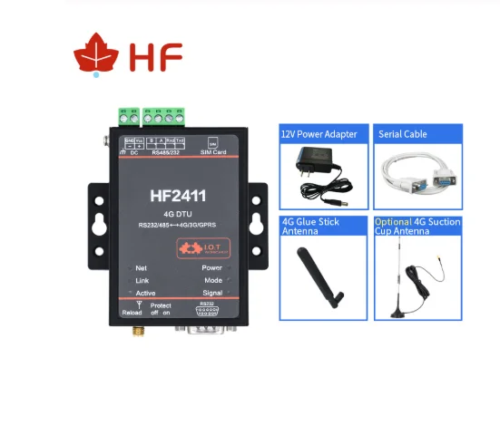 HF2411 4G DTU LTE Module Bidirectional Transparent Transmission 485/232 Wireless Data Transmission Equipment HF2411 DTU