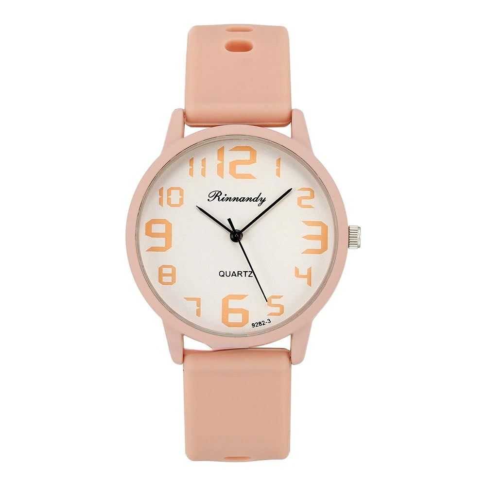 Casual Round Pointer Quartz Watch Analog Silicone Wristwatch For Women Girls Students