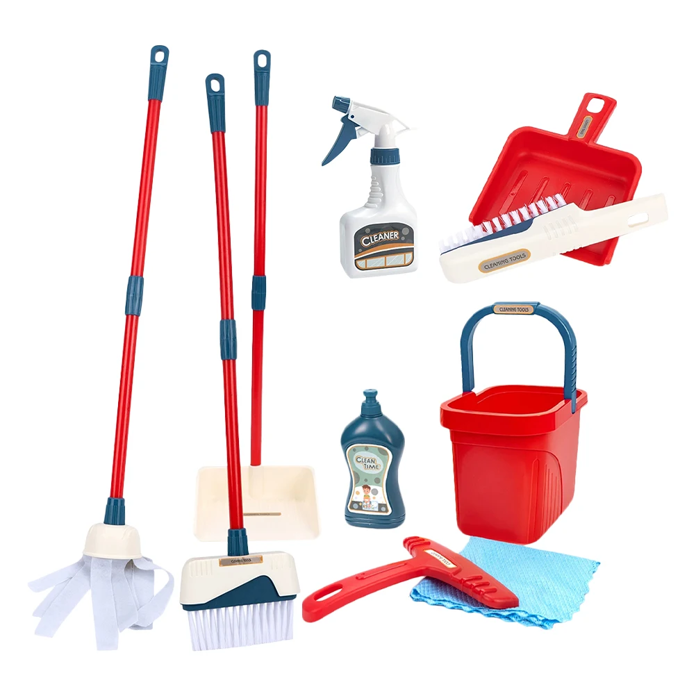 1 set 1 Kinderen Fantasiespel Peuter Huishoudgereedschap Mop Emmer Bezem Peuter Spelen Schoonmaken Set Kinderbezem Set