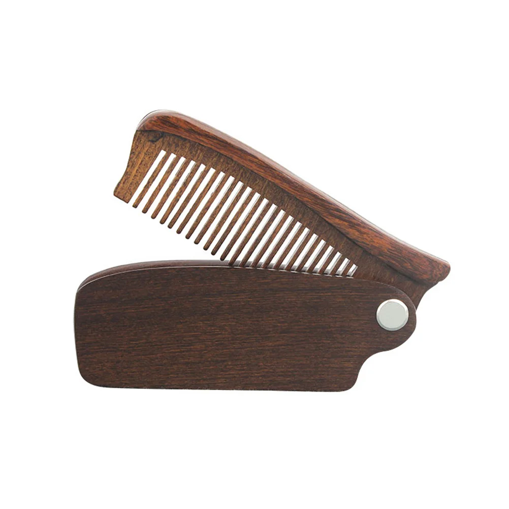 

1Pcs Foldable Wooden Hair Comb Portable Small Size Natural Wood Anti-Static Beard Hairdressing Accessories Scalp Massage