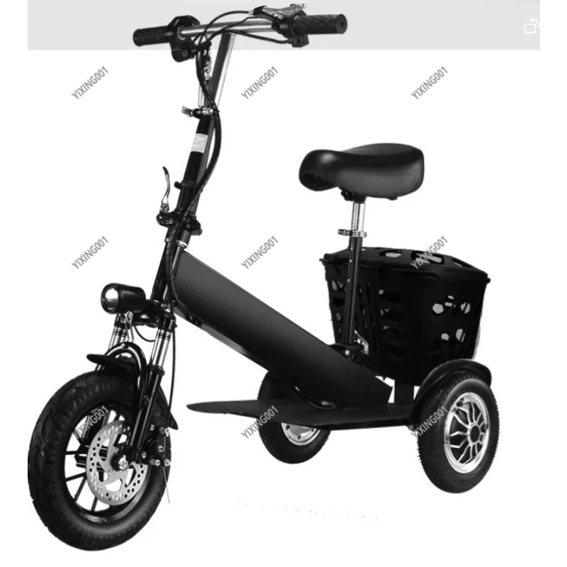Adult Electric Folding Tricycle - Lightweight Lithium Battery Scooter for Kids Pick-up & Drop-off