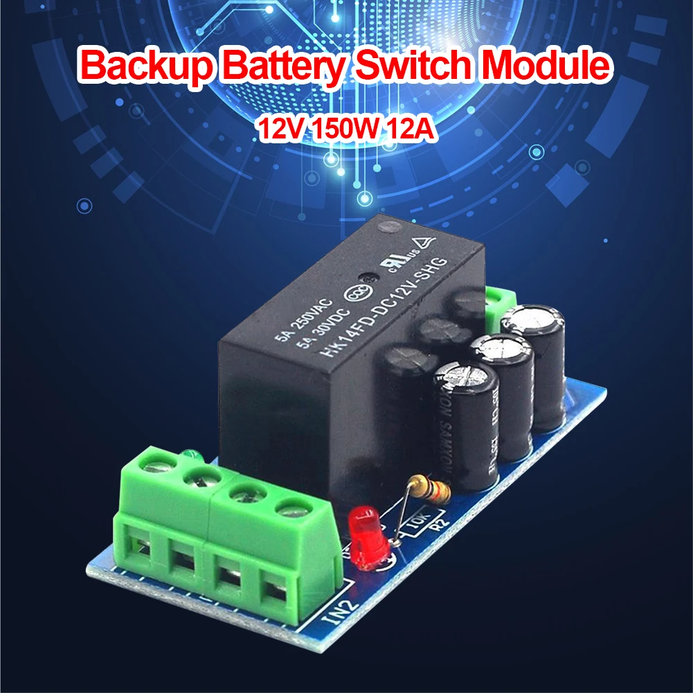 12V 150W Backup Battery Switch Module High Power Switch Control Boards Automatic Switching Battery Supply for XH-M350