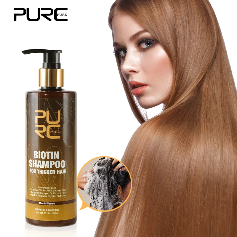 

PURC Biotin Hair Growth Shampoo Anti Hair Loss Natural Ginger Prevent Baldness Fast Thicken Regrowth Hair Care Shampoo 300ML