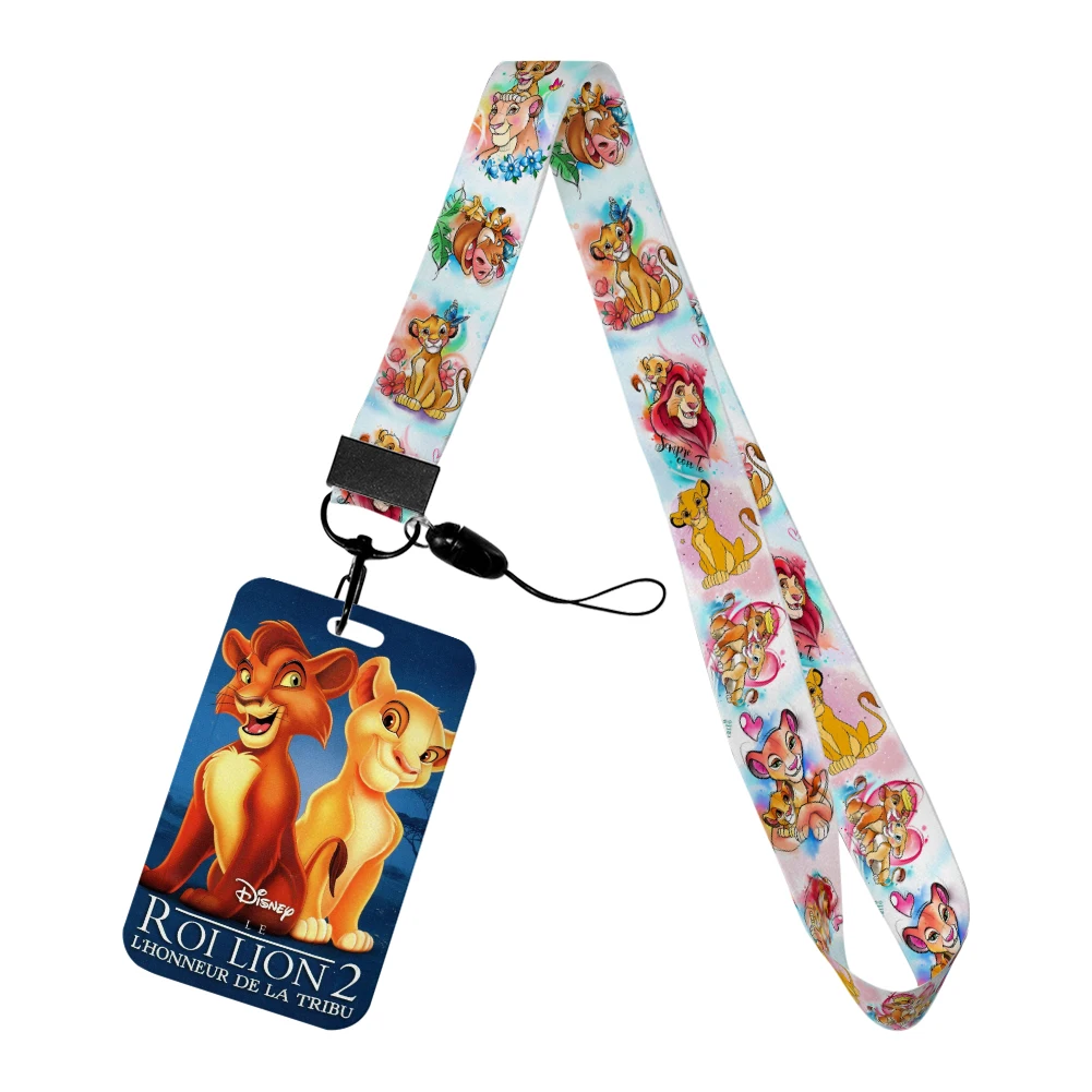 Il Re Leone Simba Disney Tracolla Cordino Film Ragazzi Copertina della carta Cartoon Porta badge Carta d'identità Studenti Appendere la corda Regali