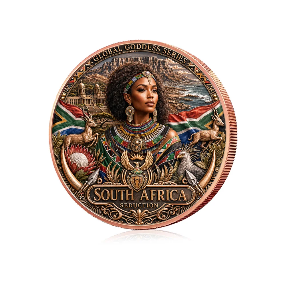 1oz .999 Fine Copper Round World of Goddess 4-Country Beauty Netherlands Mexico United States South Africa Colorized Set Gift