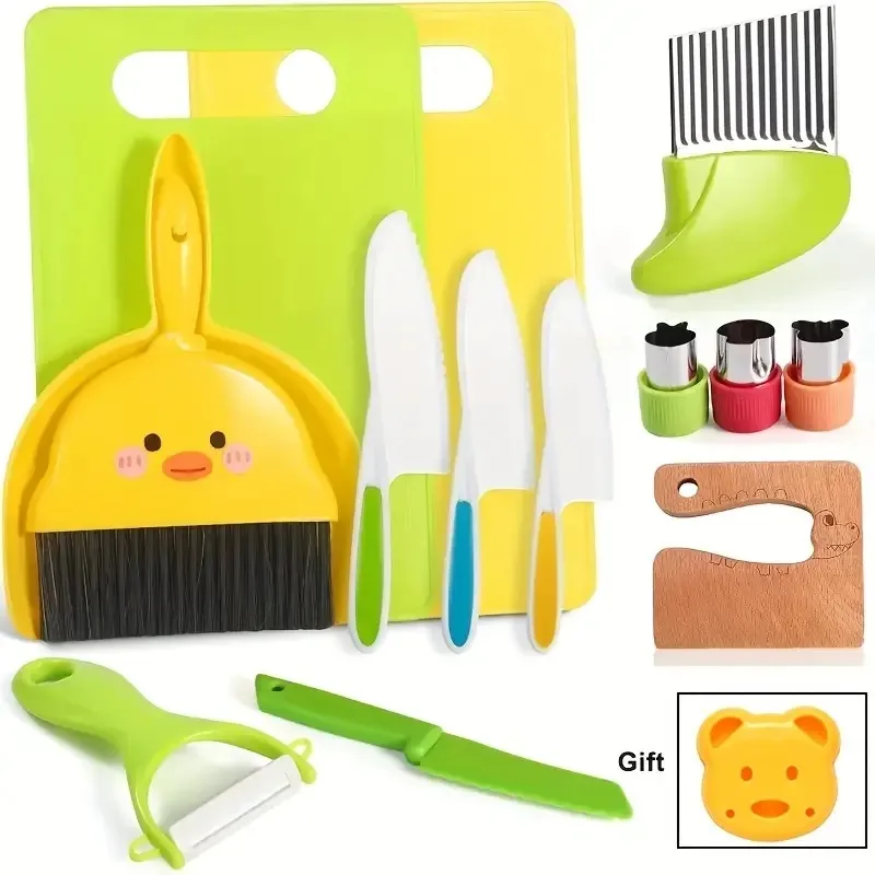 13pcs Safe Knife Set for Kids - Real Cooking Kitchen Tools, Perfect Gift for Boys & Girls Birthday or Christmas