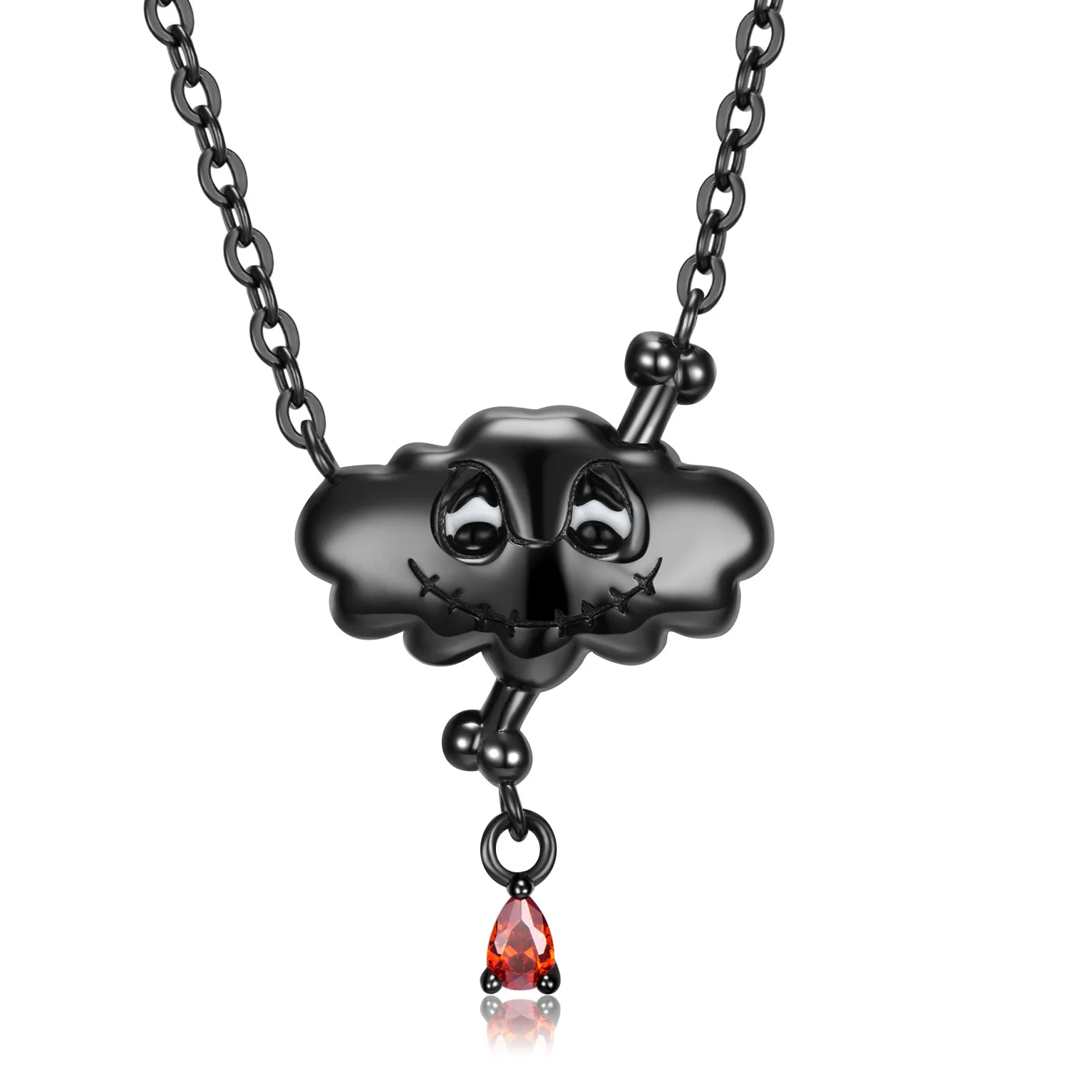 

New 2023 Vintage Skull Necklace Fashion Black Gold Plated Necklace Unisex Long Sweater Chain Banquet Jewelry Accessories Gift
