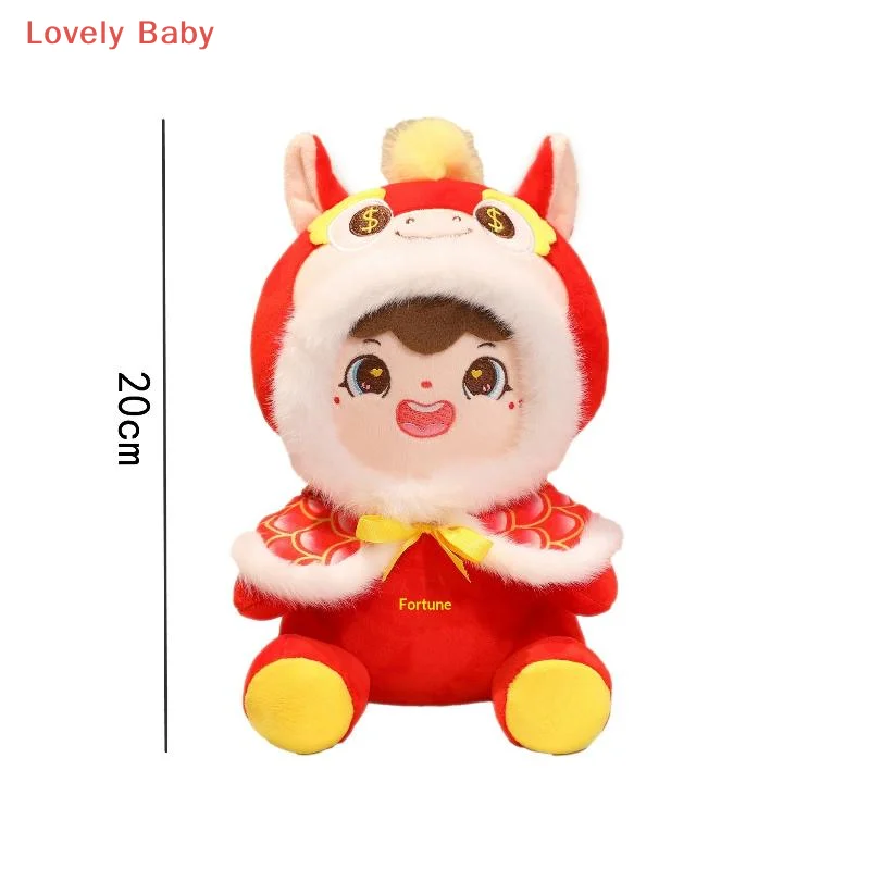 【bs】presente de ano novo mascote dos desenhos animados animal cavalo brinquedos de pelúcia sorte 20cm cavalo do zodíaco chinês bonito pônei vermelho boneca de pelúcia festival presente do miúdo