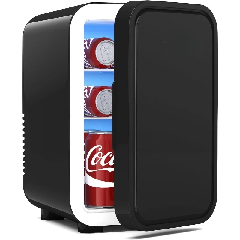 

Fridge,6 Liter / 8 Can Small Fridge for Bedroom, Car, Office & Dorm, 110V AC/DC Portable Thermoelectric Cooler & Warmer for