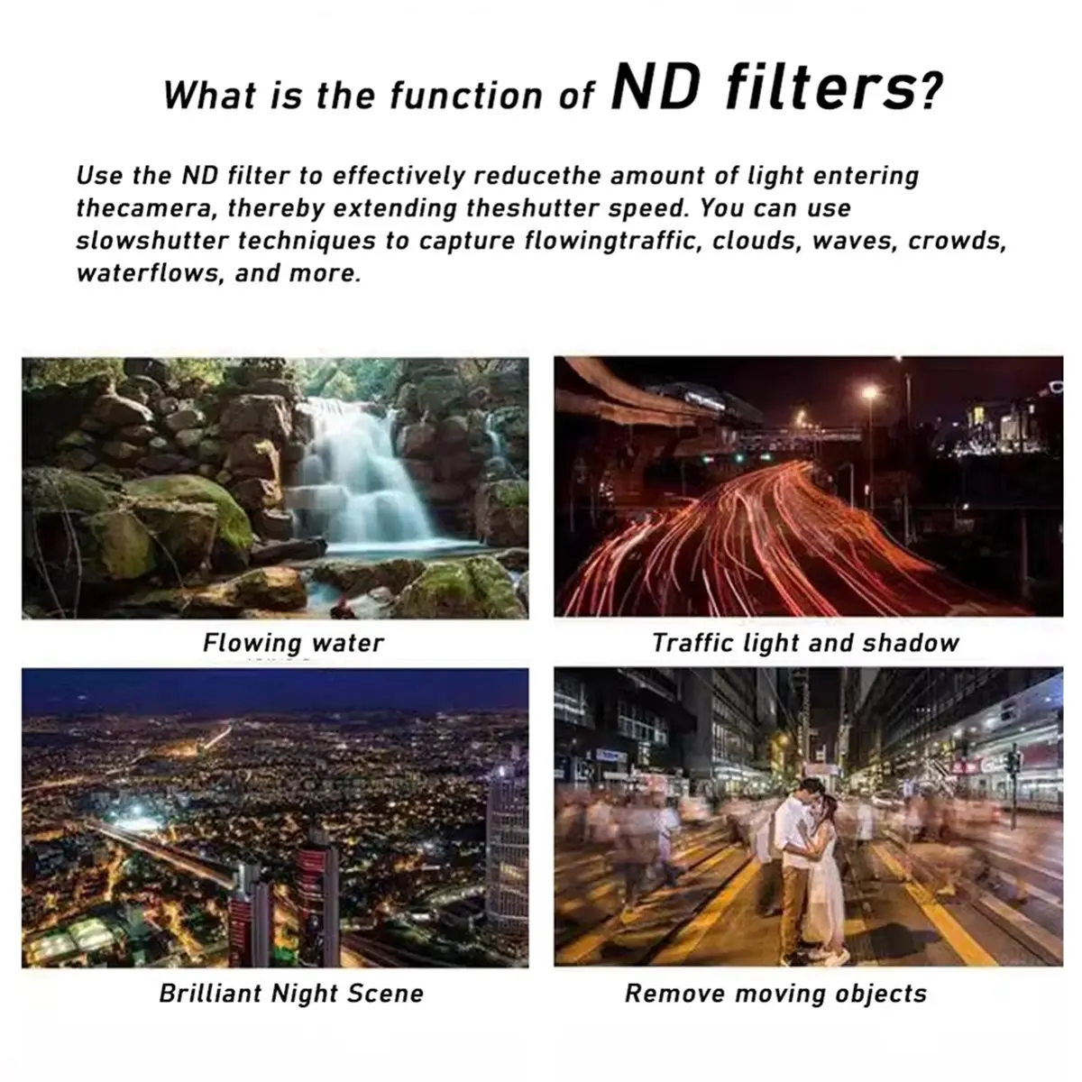 TCE 52mm Lens Filter Adjustable Light Reduction Variable ND Filter Phone DSLRs Smartphones Photography Accessories
